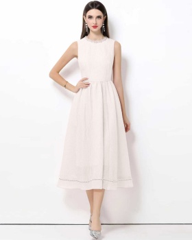 France style retro sleeveless beading grace slim dress