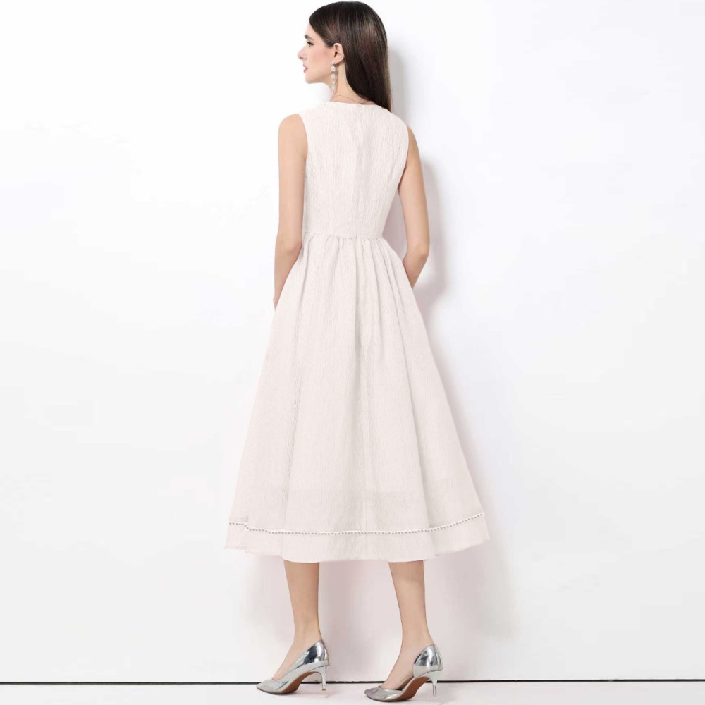 France style retro sleeveless beading grace slim dress