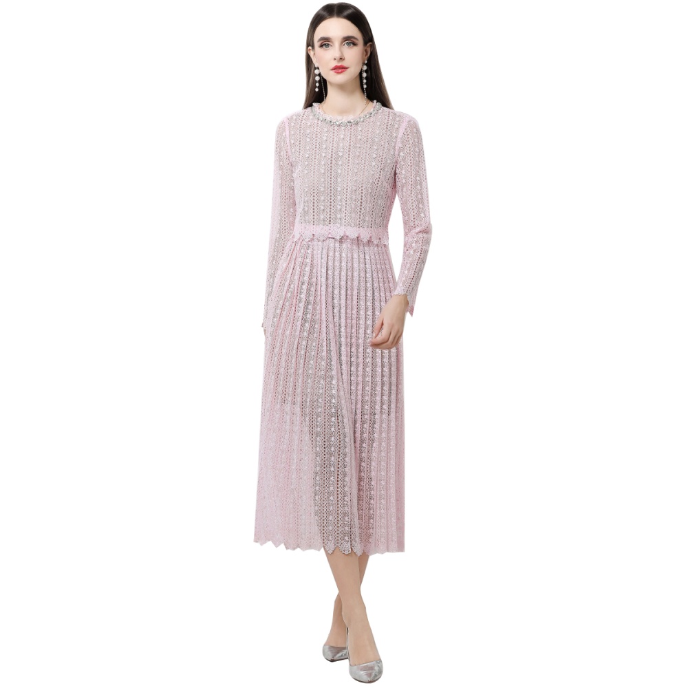 Hollow inside the ride retro France style dress 2pcs set