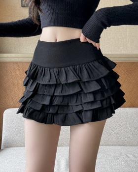Cake thick and disorderly short skirt wood ear skirt