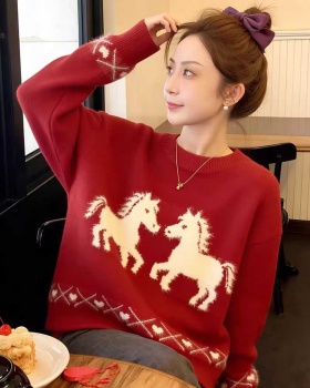 Knitted all-match tops autumn and winter sweater for women