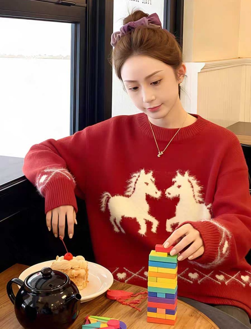 Knitted all-match tops autumn and winter sweater for women