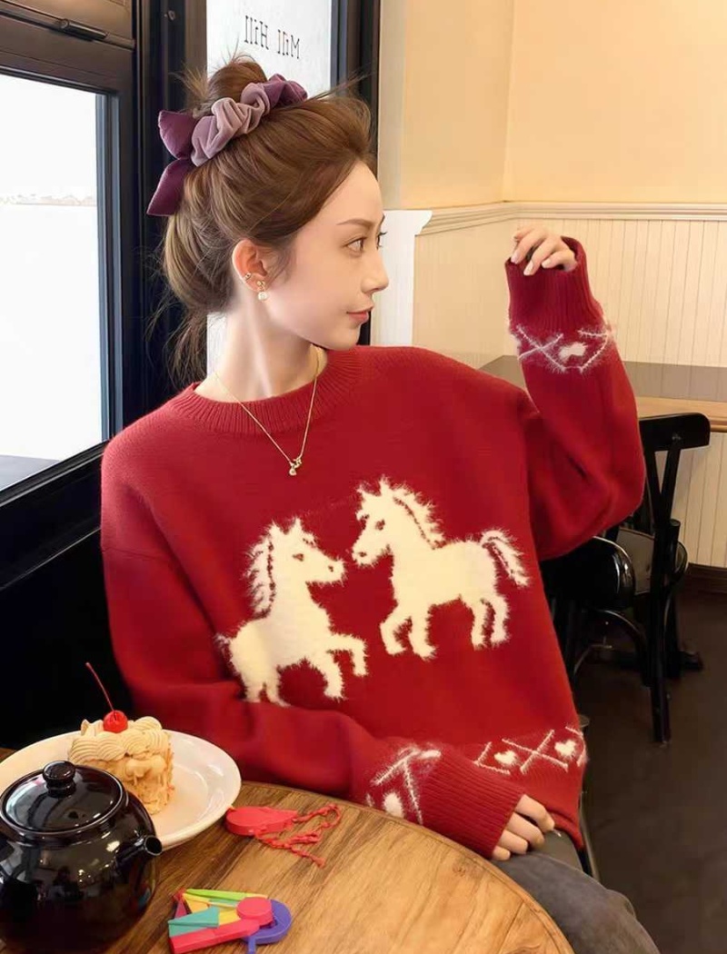 Knitted all-match tops autumn and winter sweater for women