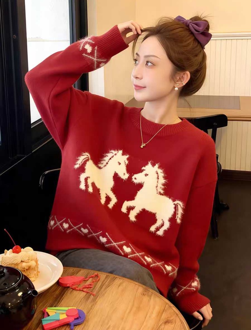 Knitted all-match tops autumn and winter sweater for women