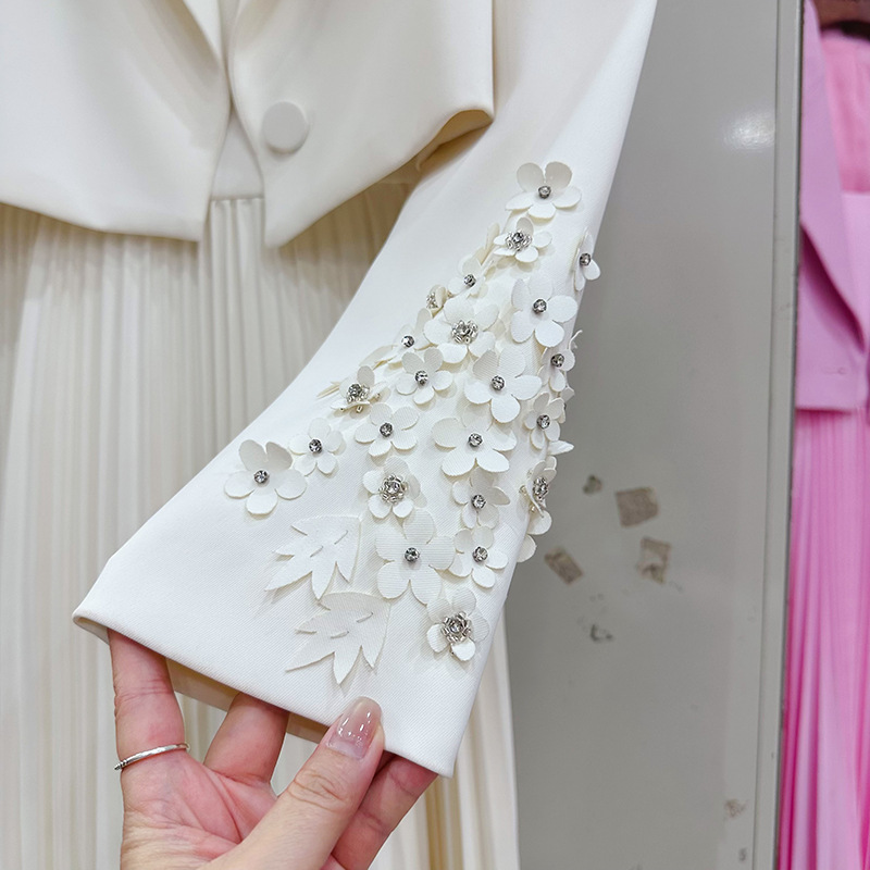 Sling crimp dress flowers stereoscopic coat 2pcs set