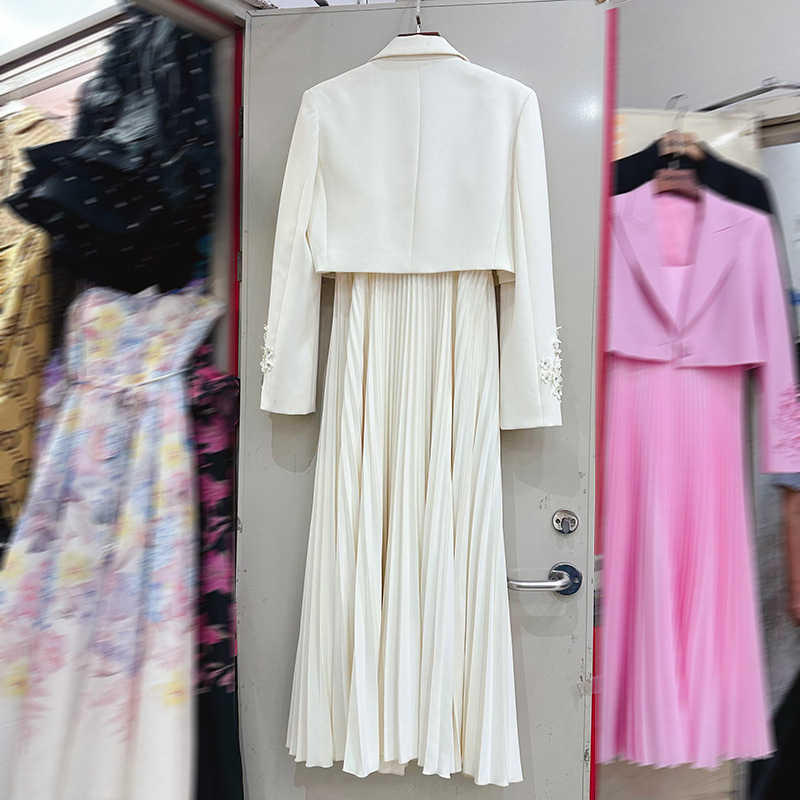 Sling crimp dress flowers stereoscopic coat 2pcs set