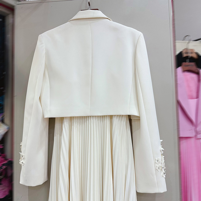 Sling crimp dress flowers stereoscopic coat 2pcs set