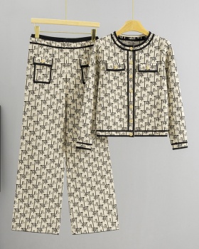 Slim letters sweater fashion long pants 2pcs set for women