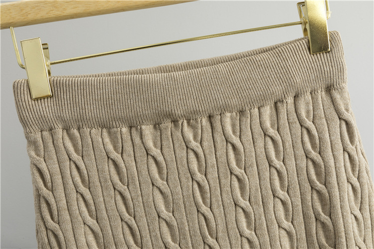 Temperament knitted sweater show young skirt 2pcs set