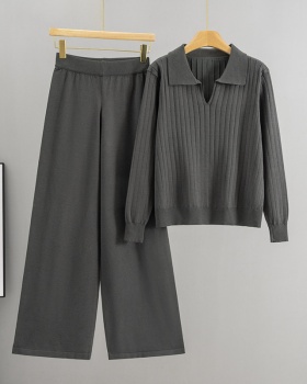 Loose tops pullover sweater 2pcs set for women