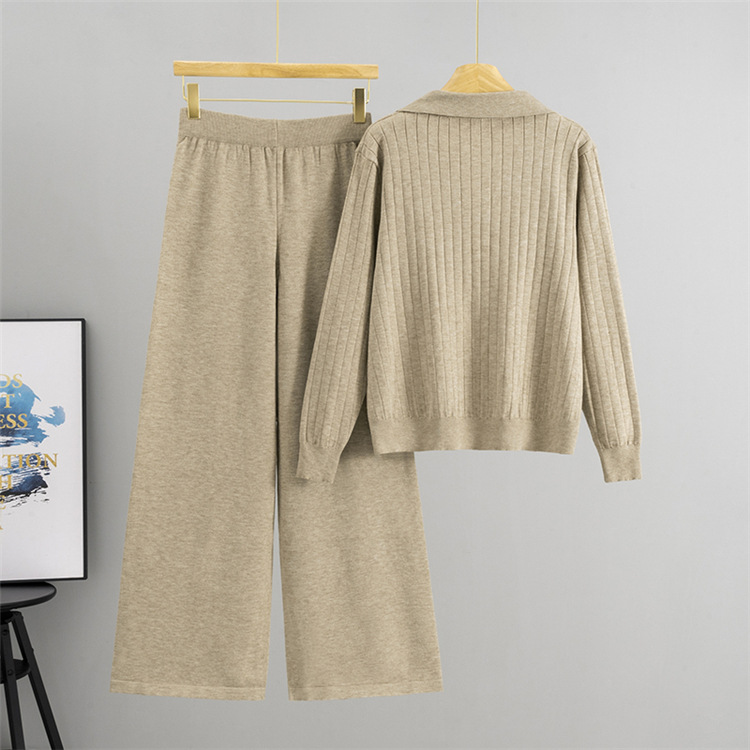 Loose tops pullover sweater 2pcs set for women