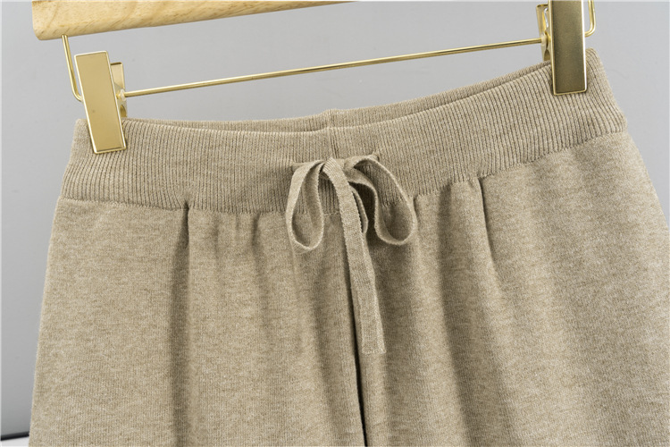 Casual sweater wide leg pants 2pcs set for women