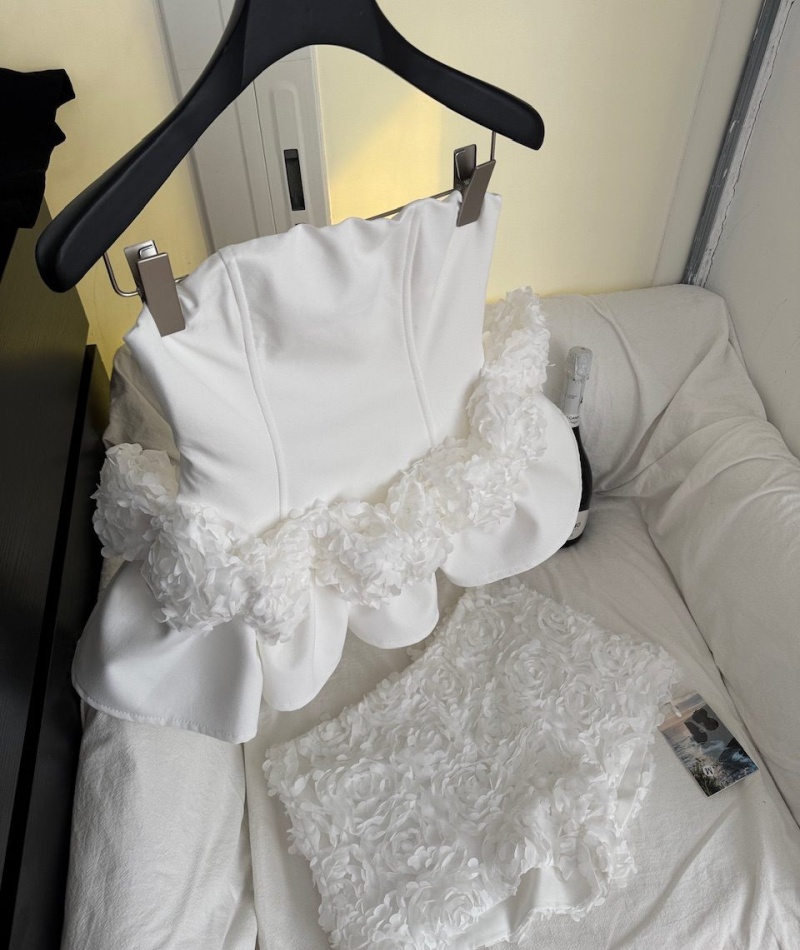 Splice short skirt shorts 2pcs set for women