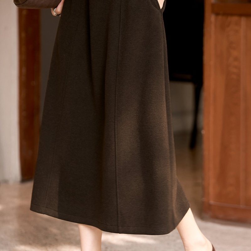 Temperament autumn and winter commuting wool A-line skirt
