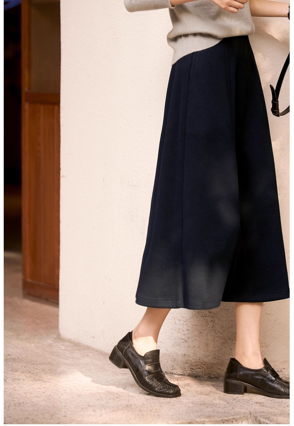 Temperament autumn and winter commuting wool A-line skirt