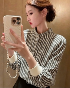 Stripe Western style tops winter bottoming shirt