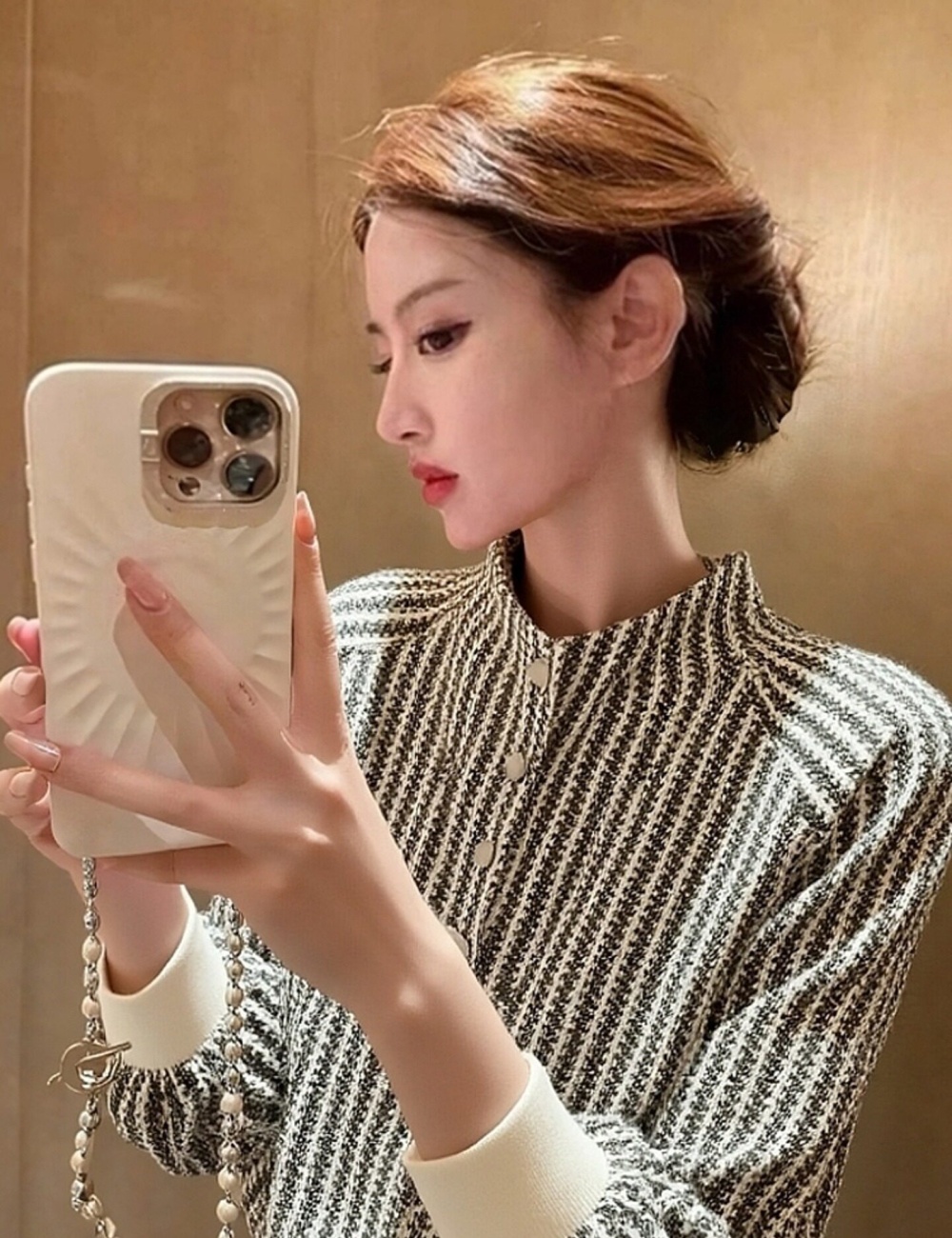 Stripe Western style tops winter bottoming shirt