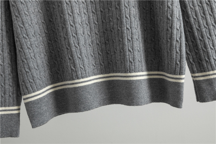 Lazy autumn and winter sweater stripe wide leg pants 2pcs set