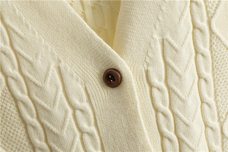 Knitted twist pattern cardigan high waist retro sweater 2pcs set