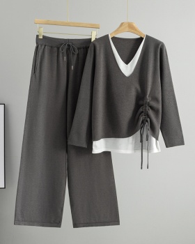 Wide leg pants 2pcs set for women