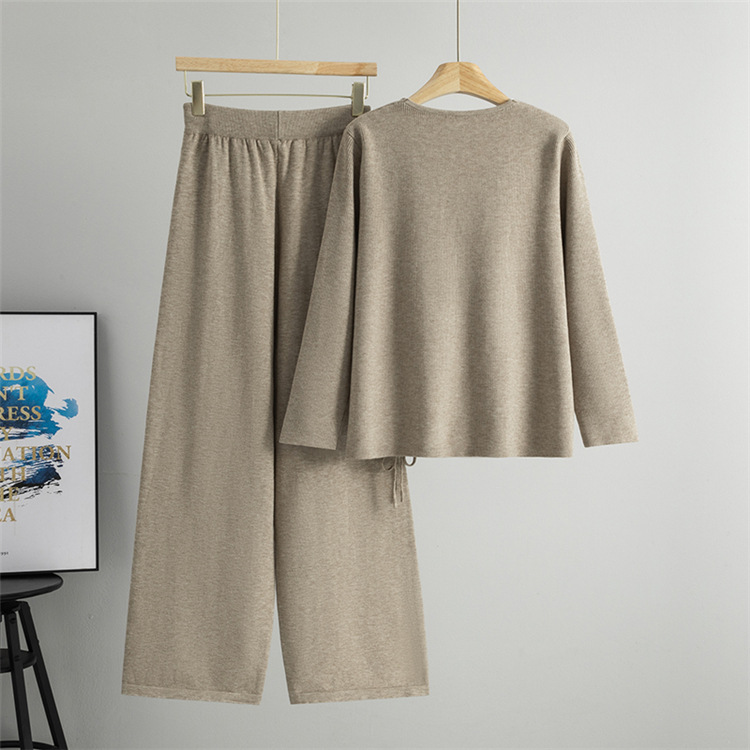 Wide leg pants 2pcs set for women