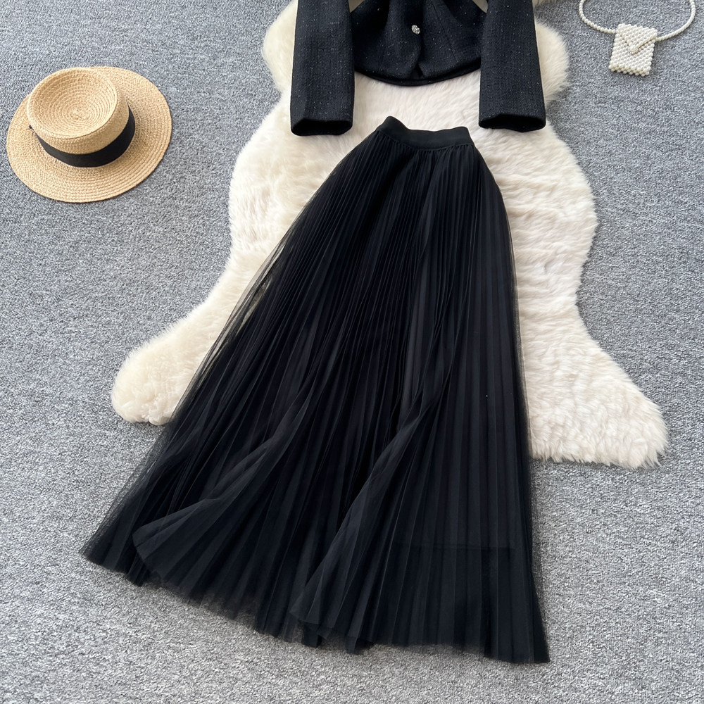 France style tops rhinestone skirt 2pcs set for women