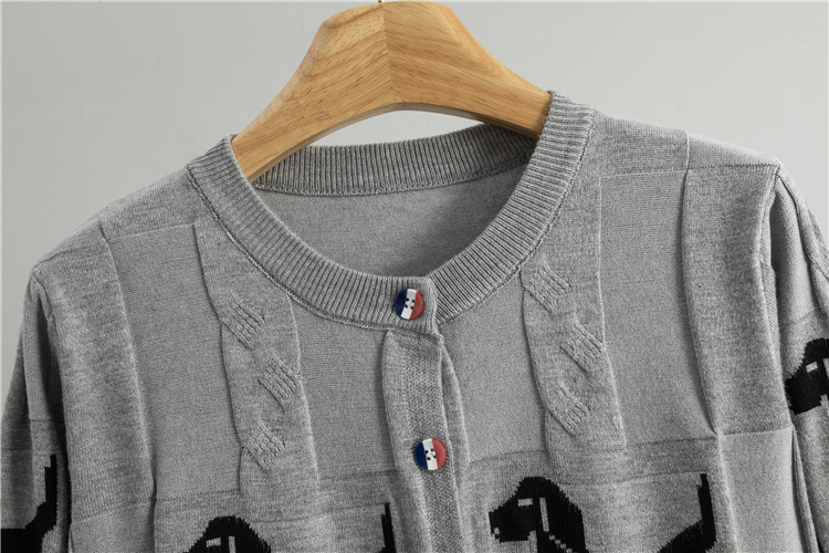 Jacquard cardigan coat 2pcs set