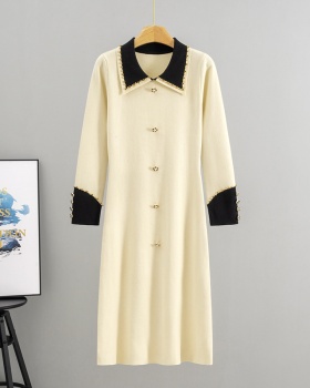 Long sleeve France style black dress for women