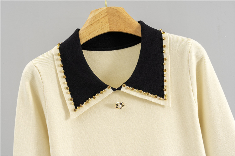 Long sleeve France style black dress for women