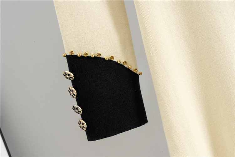 Long sleeve France style black dress for women