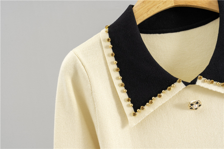 Long sleeve France style black dress for women