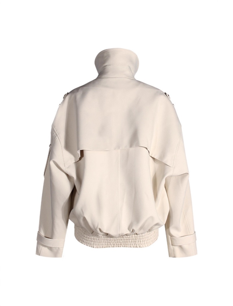 High collar British style coat fashion pure tops for women