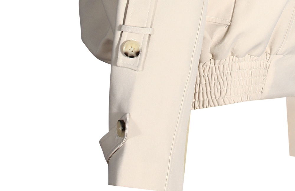 High collar British style coat fashion pure tops for women