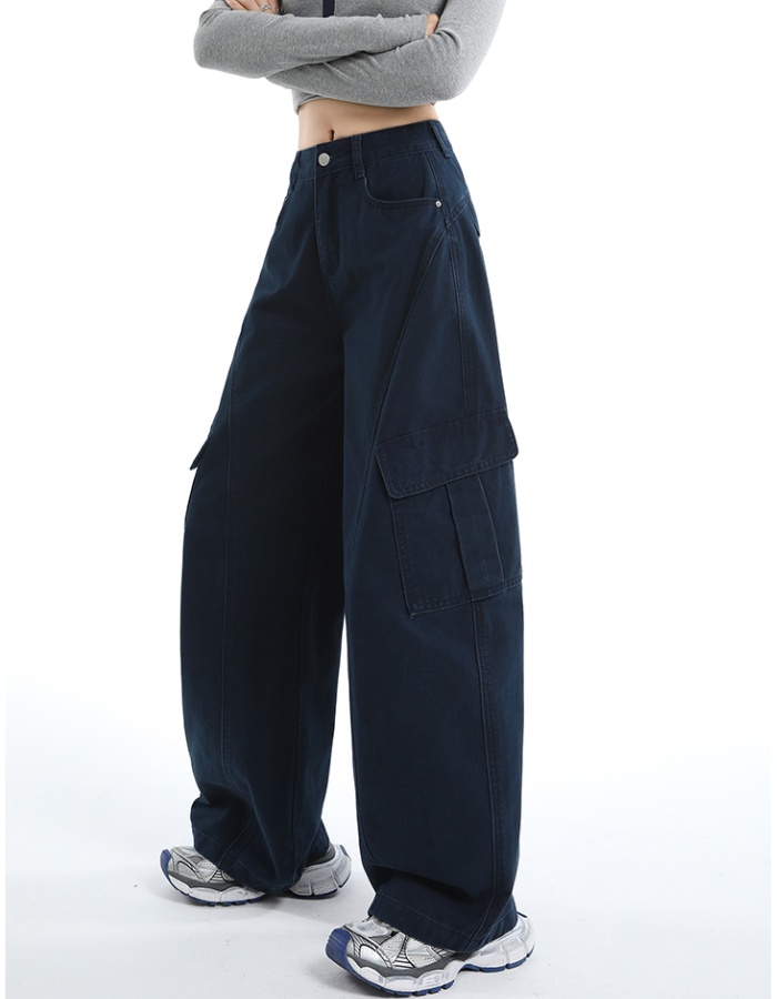 Fold couples work pants loose American style long pants