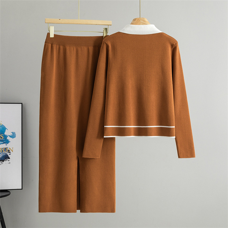 Show young sweater spring and autumn tops 2pcs set for women