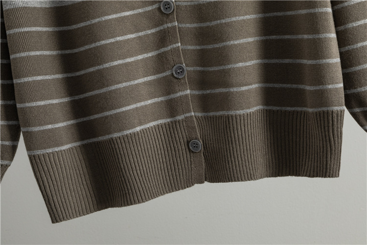 Stripe sweater wide leg pants 2pcs set for women