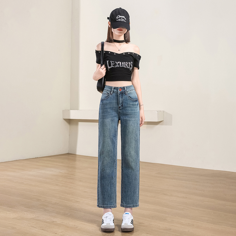 Retro spring slim pants show high elasticity jeans