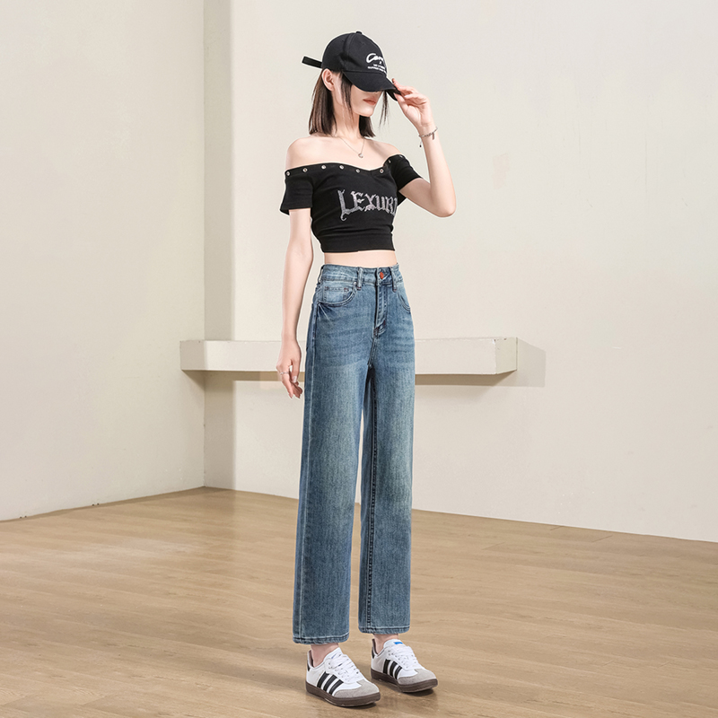 Retro spring slim pants show high elasticity jeans