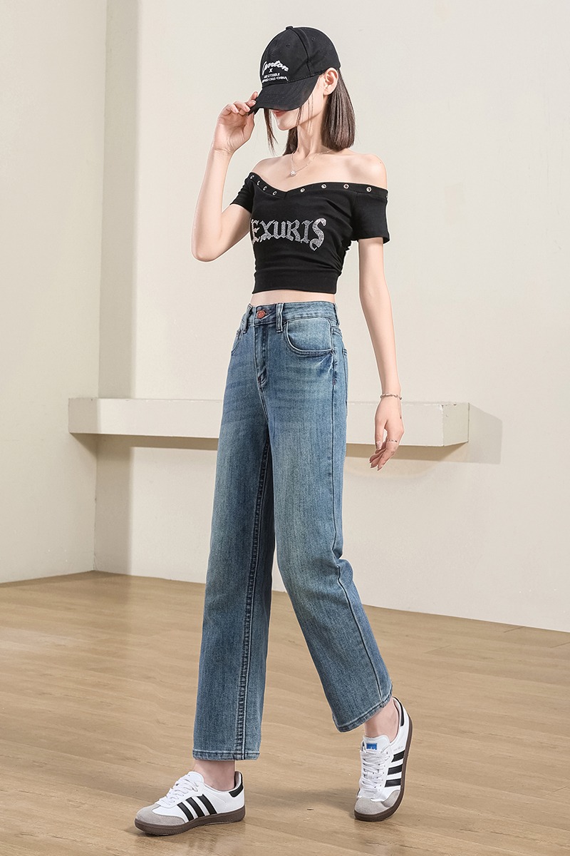 Retro spring slim pants show high elasticity jeans