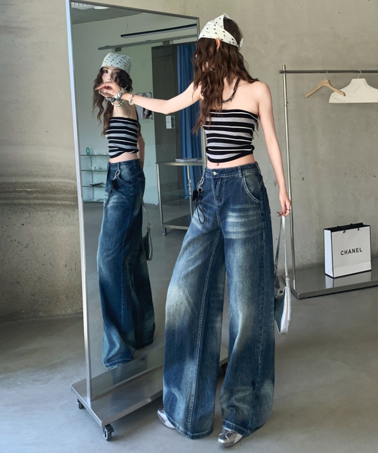 Fashion jeans spicegirl wide leg pants for women