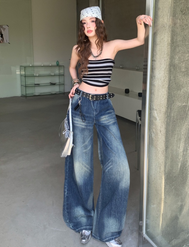 Fashion jeans spicegirl wide leg pants for women