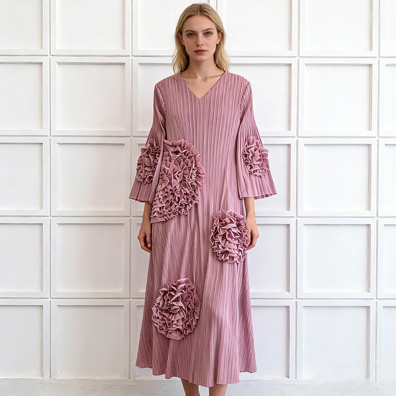 European style loose temperament flowers decoration dress