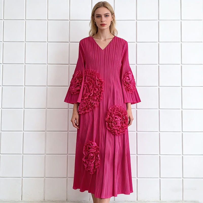 European style loose temperament flowers decoration dress