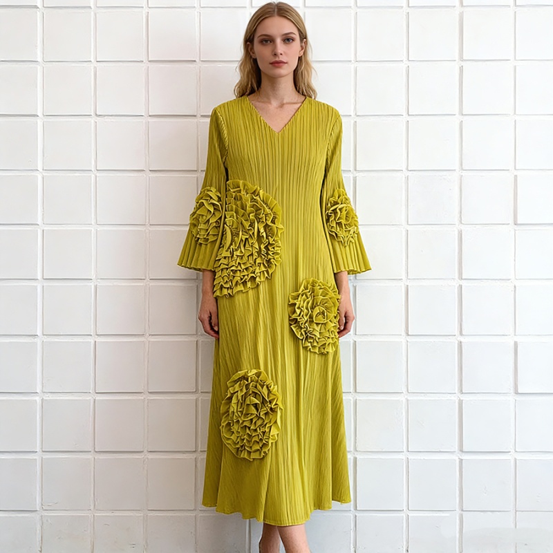 European style loose temperament flowers decoration dress