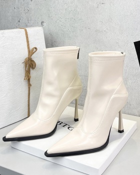 Zip sexy short boots fine-root boots for women