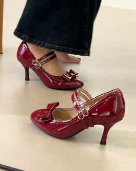 Patent leather high-heeled shoes for women