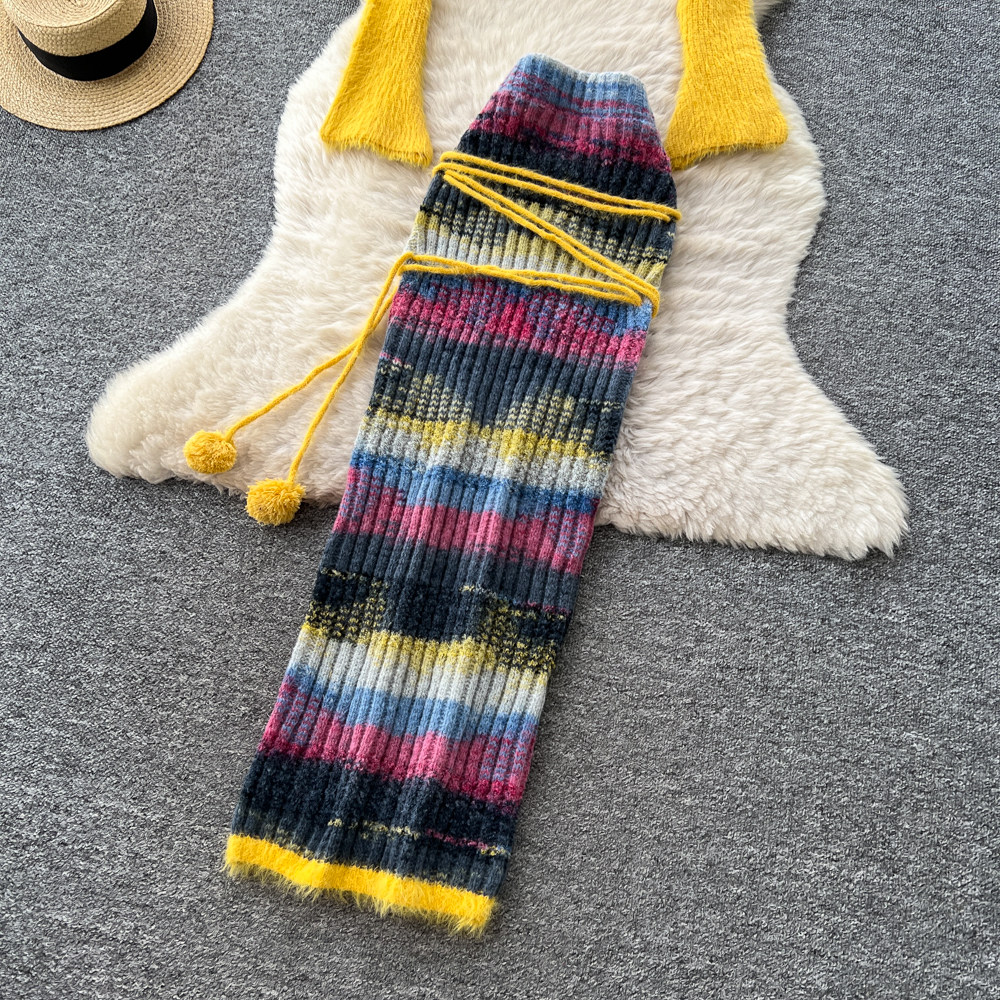 Fashion long skirt autumn tops 2pcs set for women