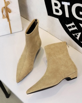 Pure ankle boots small pointed short boots for women