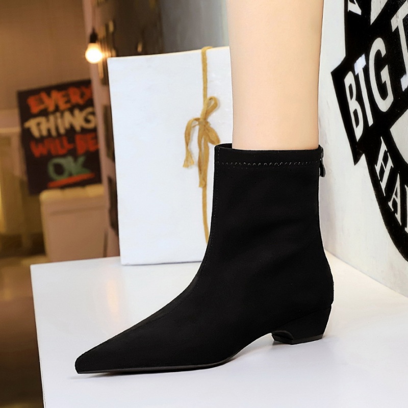 Pure ankle boots small pointed short boots for women