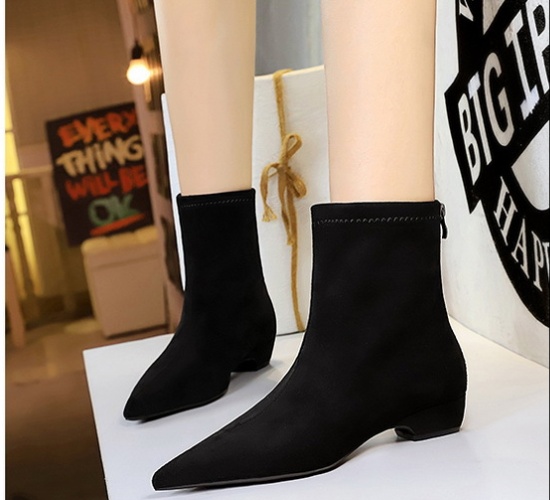 Pure ankle boots small pointed short boots for women